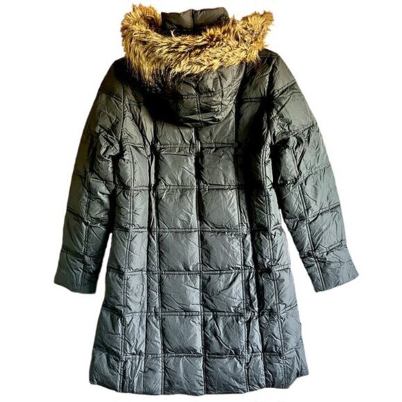 Weatherproof Long Black Down Puffer Coat Parka with Removable Faux Fur Hood S - Picture 1 of 16